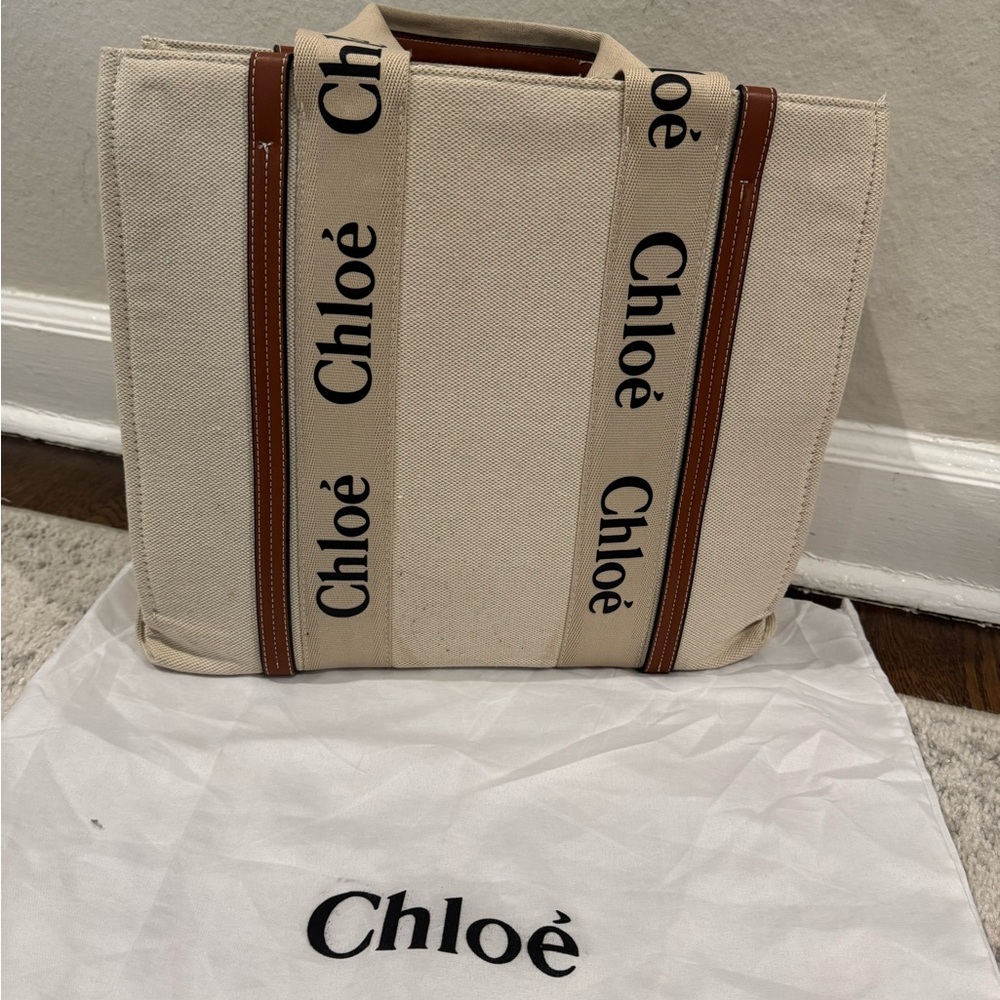 Chloé Canvas Woody Tote- Medium